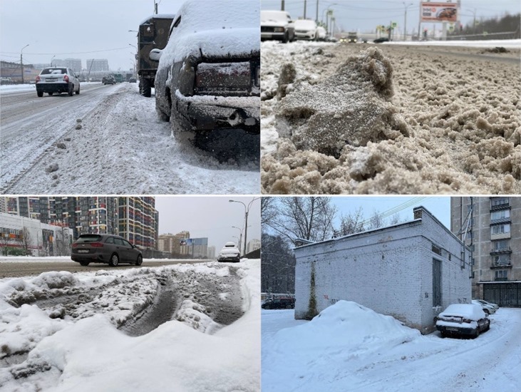 Утро 3 февраля для петербуржцев началось с заваленных снегом городских дорог и тротуаров